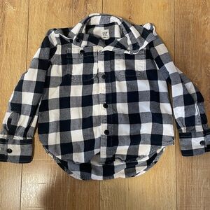 GAP Kids Black and White Checkered Shirt